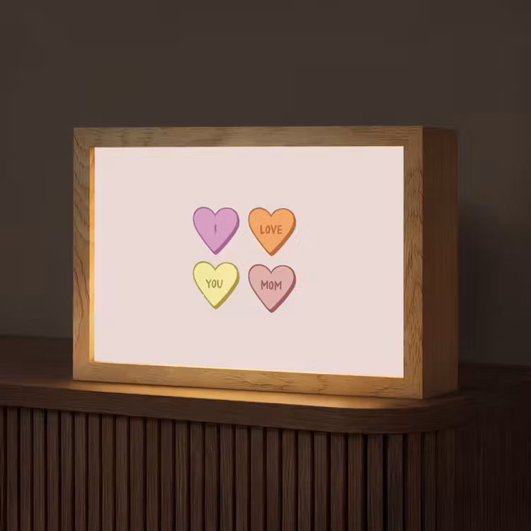 Hartjes - Pastel - Liefde - Moeder Light Box met kabel (Tafellamp) klein -z3d_website