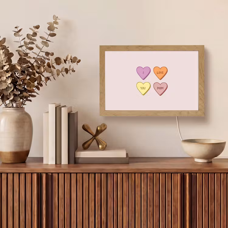 Hartjes - Pastel - Liefde - Moeder Light Box met kabel (Tafellamp) klein -sfeer2
