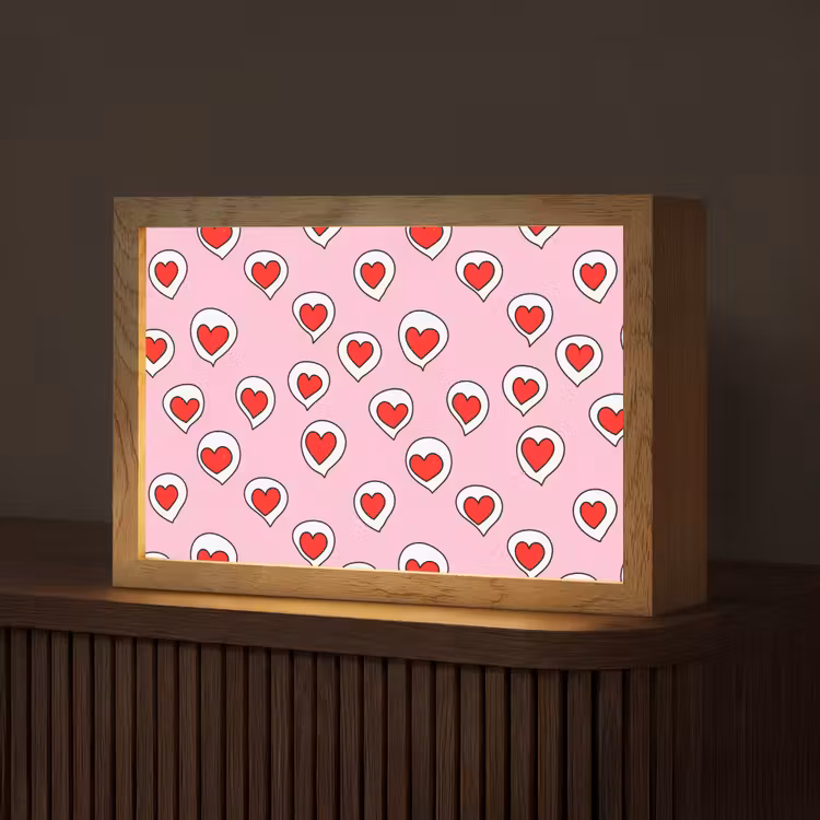 Hartjes - Patroon - Rood Light Box met kabel (Tafellamp) klein 924 -z3d_website