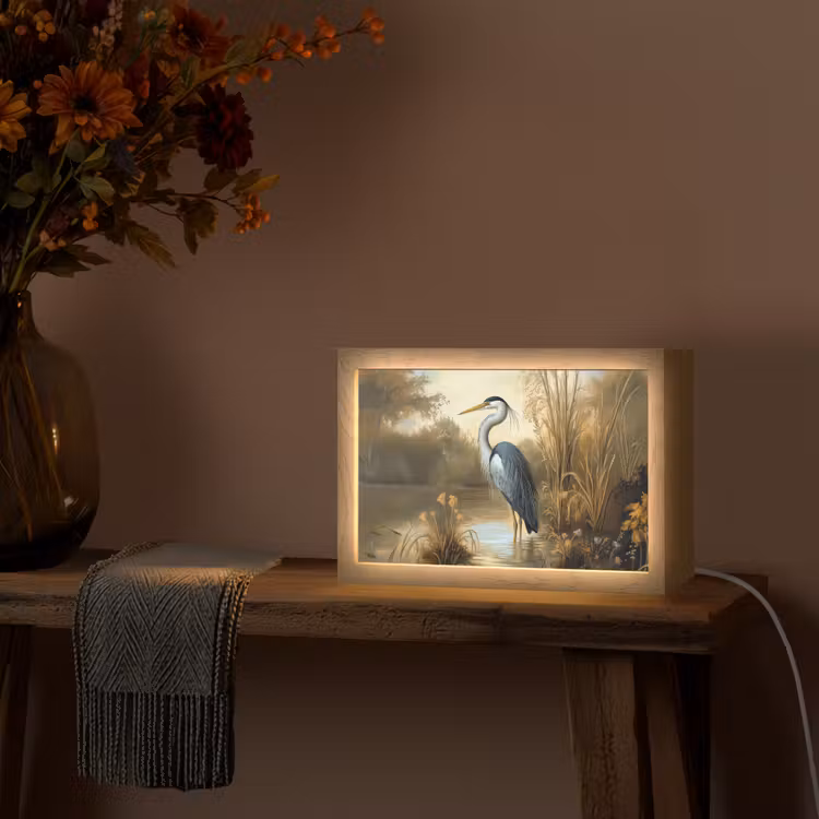 Reiger - Water - Planten Light Box met kabel (Tafellamp) klein -sfeer4