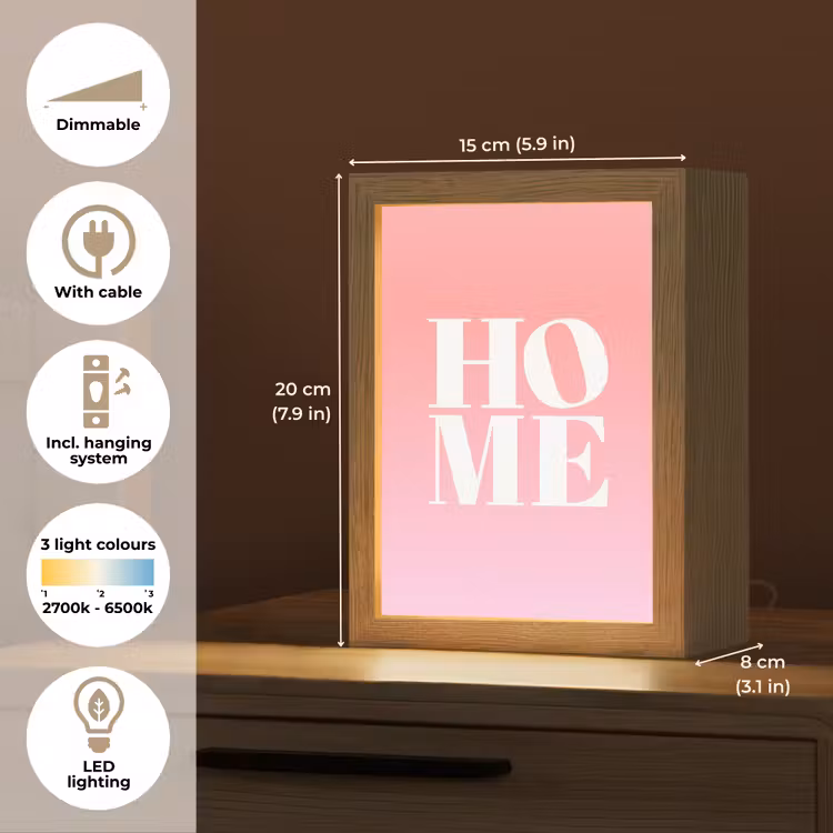 Home - Letters - Groot - Roze Light Box met kabel (Tafellamp) klein -USP_EN