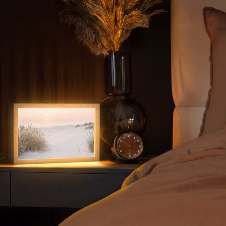 Horizon - Duinlandschap - Zand Light Box met kabel (Tafellamp) klein -sfeer1