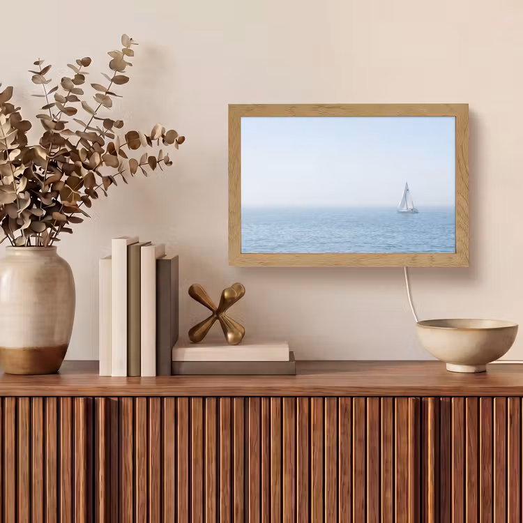 Horizon - Zeilboot - Zee Light Box met kabel (Tafellamp) klein -sfeer2