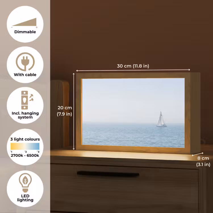 Horizon - Zeilboot - Zee Light Box met kabel (Tafellamp) klein -USP_EN