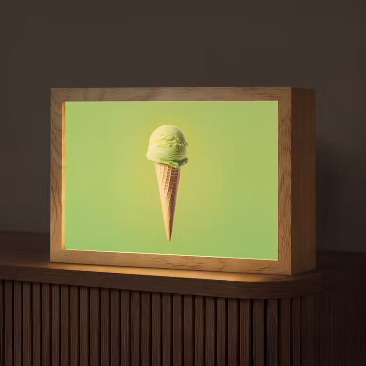 Hoorntje - Schepijs - Groen Light Box met kabel (Tafellamp) klein -z3d_website