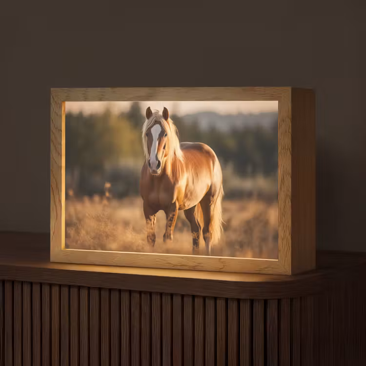 Paard - Bruin - Natuur - Weiland - Dier Light Box met kabel (Tafellamp) klein -z3d_website