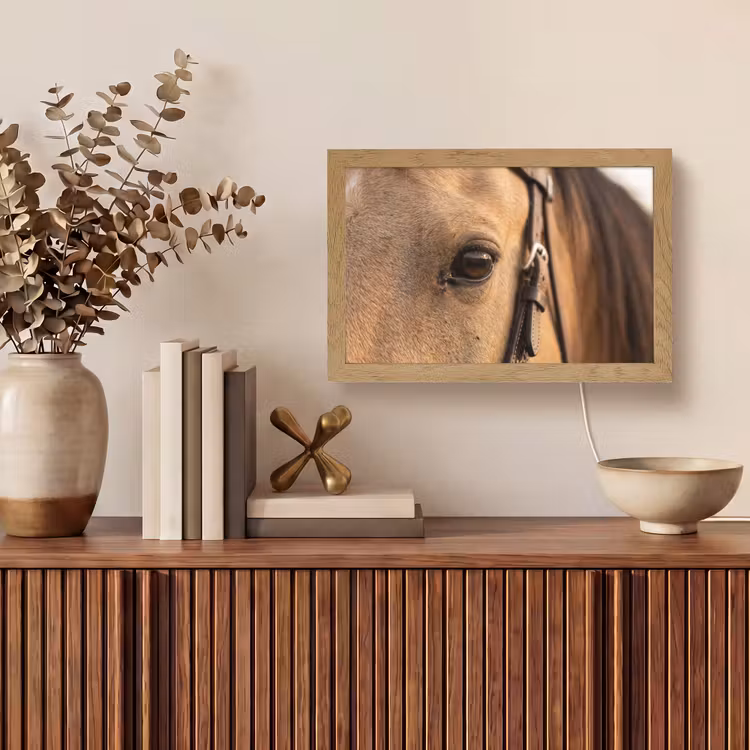 Paard - Oog - Bruin Light Box met kabel (Tafellamp) klein -sfeer2