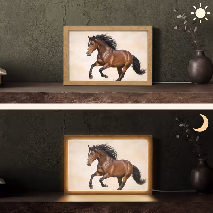 Paard - Galop - Energie Light Box met kabel (Tafellamp) klein -sfeer3