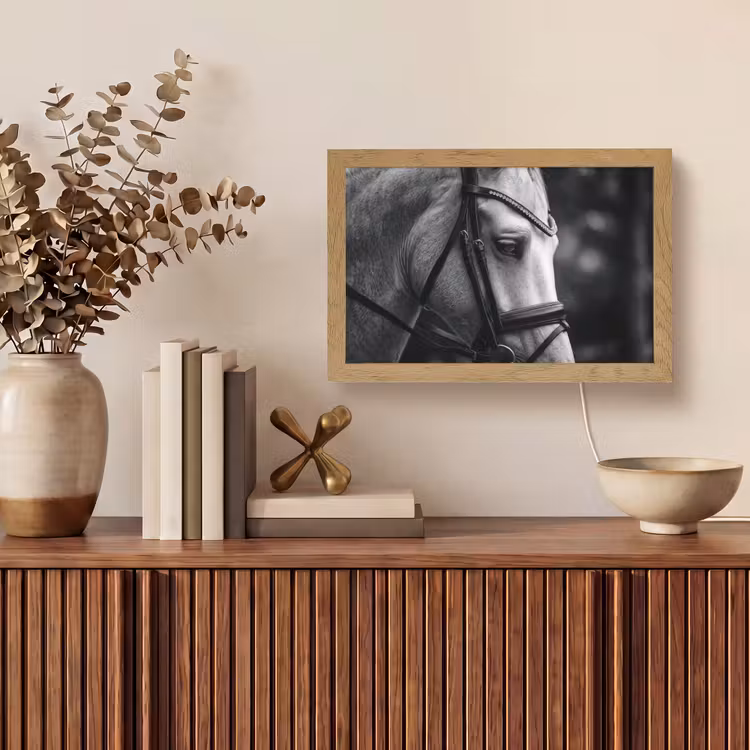 Paard - Schimmel - Portret Light Box met kabel (Tafellamp) klein -sfeer2