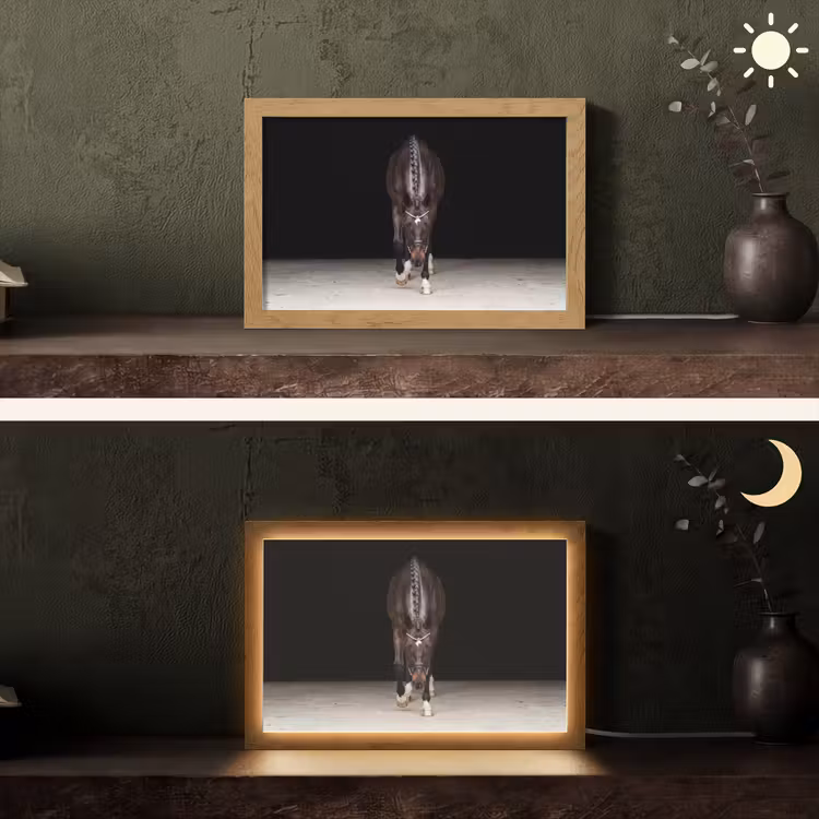 Paard - Modern - Portret Light Box met kabel (Tafellamp) klein -sfeer3
