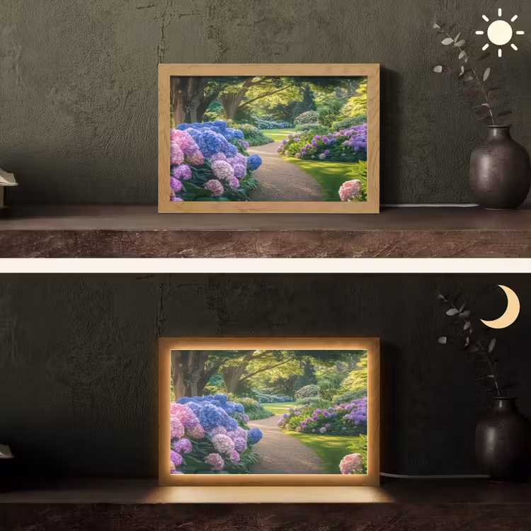 Hortensia- Park - Pad Light Box met kabel (Tafellamp) klein -sfeer3