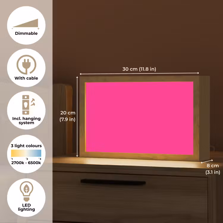 Hot - Fuchsia - Roze Light Box met kabel (Tafellamp) klein 924 -USP_EN