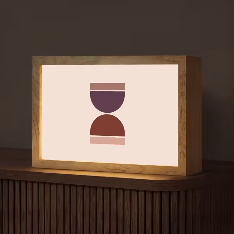 Zandloper - Symmetrisch - Rood - Paars Light Box met kabel (Tafellamp) klein -z3d_website