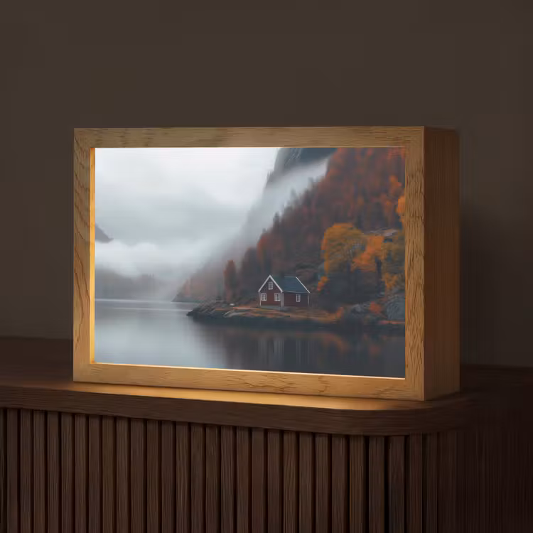Huis - Rood - Bergen - Water Light Box met kabel (Tafellamp) klein -z3d_website