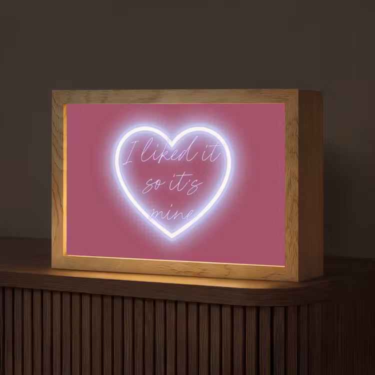I liked it so it's mine - Neon hart - Roze Light Box met kabel (Tafellamp) klein -z3d_website