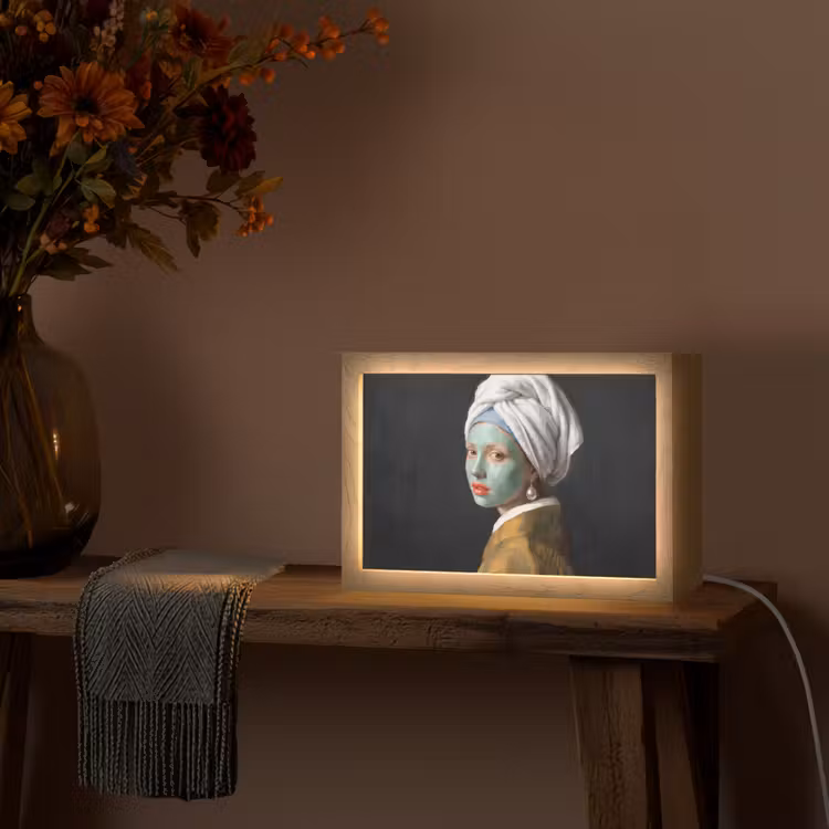 Iconisch - Modern - Kleurrijk Light Box met kabel (Tafellamp) klein -sfeer4