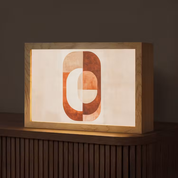 Illustratie - Abstract - Vormen - Rood Light Box met kabel (Tafellamp) klein -z3d_website