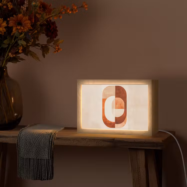 Illustratie - Abstract - Vormen - Rood Light Box met kabel (Tafellamp) klein -sfeer4