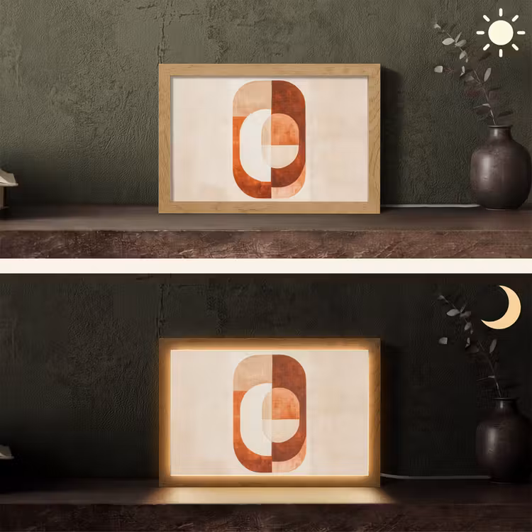 Illustratie - Abstract - Vormen - Rood Light Box met kabel (Tafellamp) klein -sfeer3