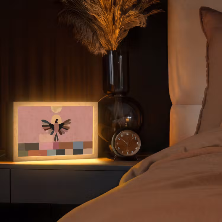 Illustratie - Vogel - Vlakken - Kleurrijk Light Box met kabel (Tafellamp) klein -sfeer1