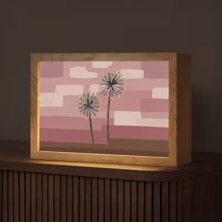 Illustratie - Bloemen - Vlakken - Abstract Light Box met kabel (Tafellamp) klein -z3d_website