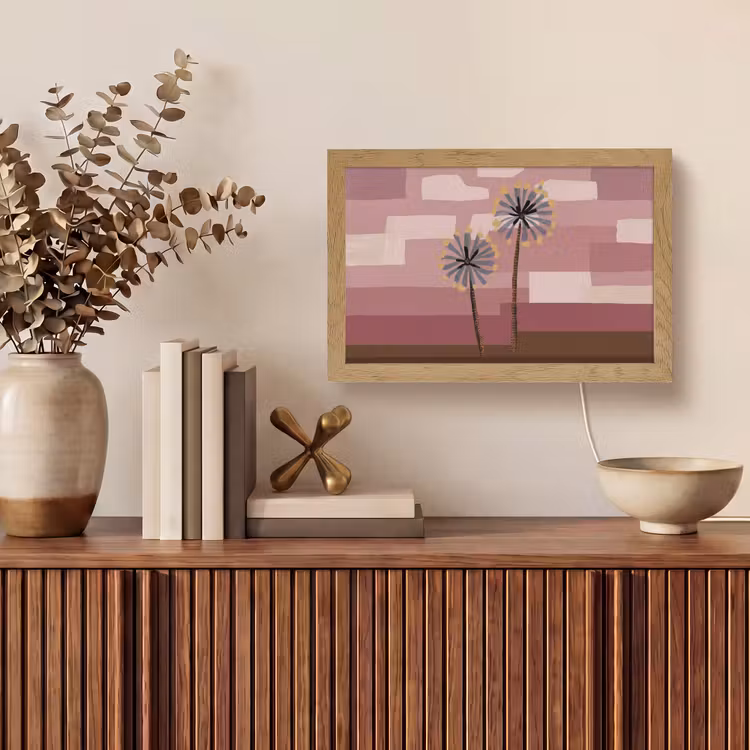 Illustratie - Bloemen - Vlakken - Abstract Light Box met kabel (Tafellamp) klein -sfeer2