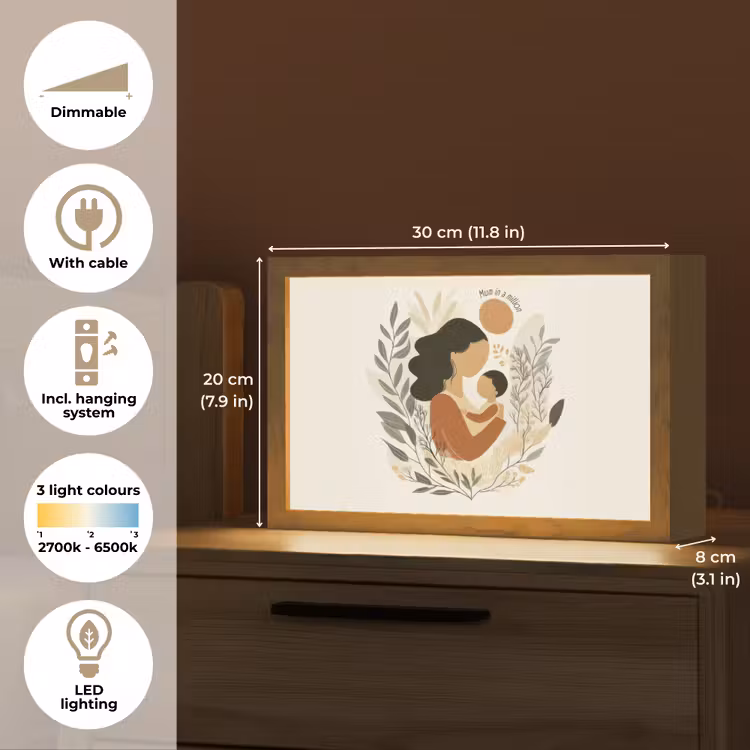 Illustratie - Quote - Moeder Light Box met kabel (Tafellamp) klein -USP_EN