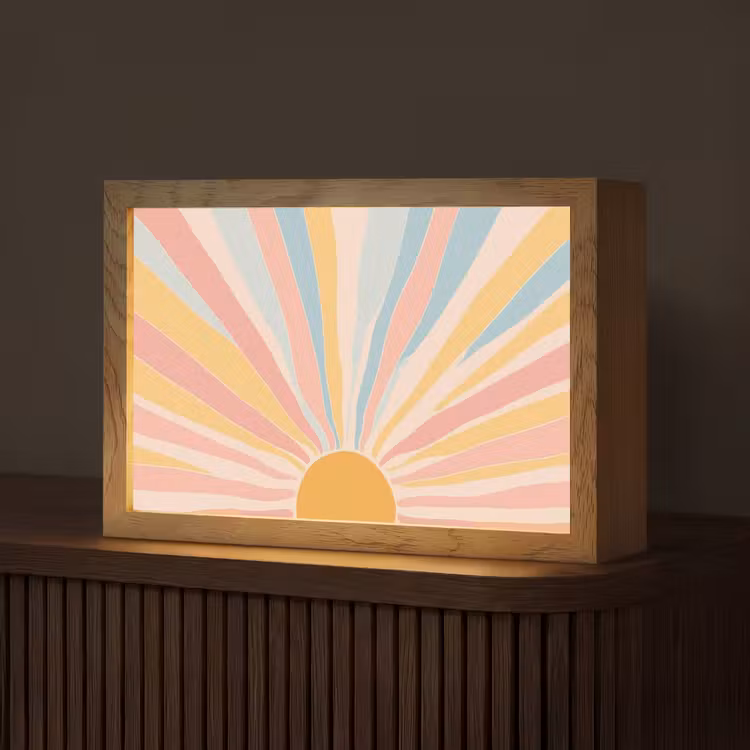 Illustratie - Zon - Pastelkleuren Light Box met kabel (Tafellamp) klein -z3d_website