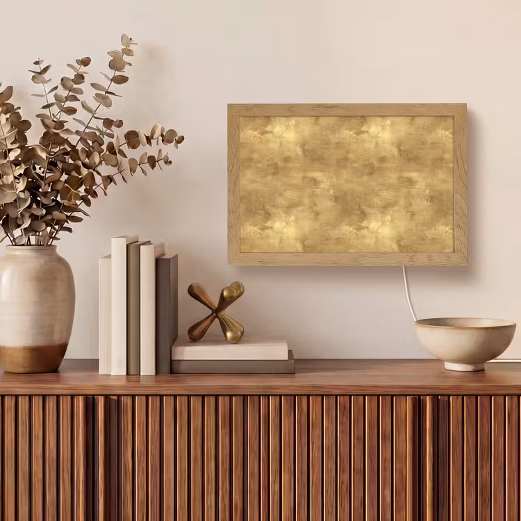Industrieel - Textuur - Goud Light Box met kabel (Tafellamp) klein 924 -sfeer2