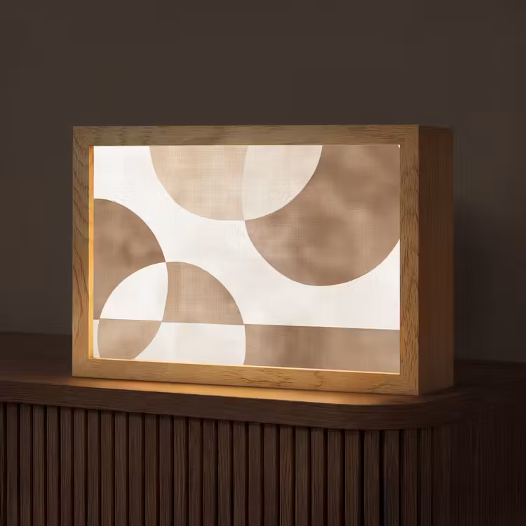 Snijdende cirkels - Overlappende vlakken Light Box met kabel (Tafellamp) klein -z3d_website
