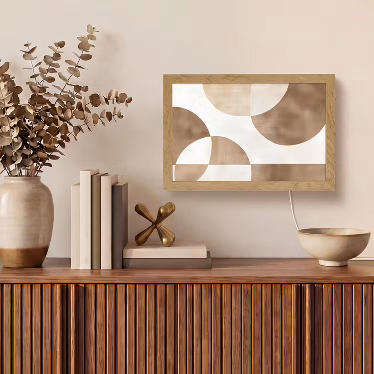 Snijdende cirkels - Overlappende vlakken Light Box met kabel (Tafellamp) klein -sfeer2