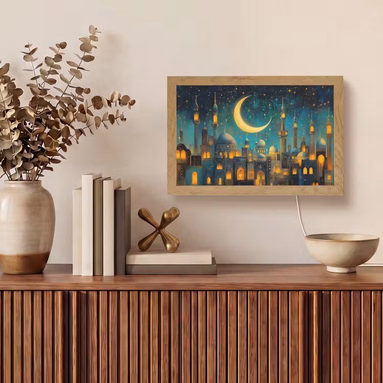 Islamitisch - Moskee - Ramadan - Islam Light Box met kabel (Tafellamp) klein -sfeer2
