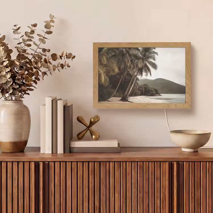 Eiland - Palmboom - Zee Light Box met kabel (Tafellamp) klein -sfeer2
