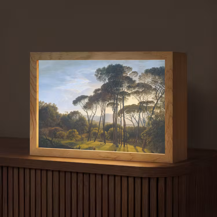 Italiaans landschap met parasoldennen - Kunst - Oude meesters Light Box met kabel (Tafellamp) klein -z3d_website