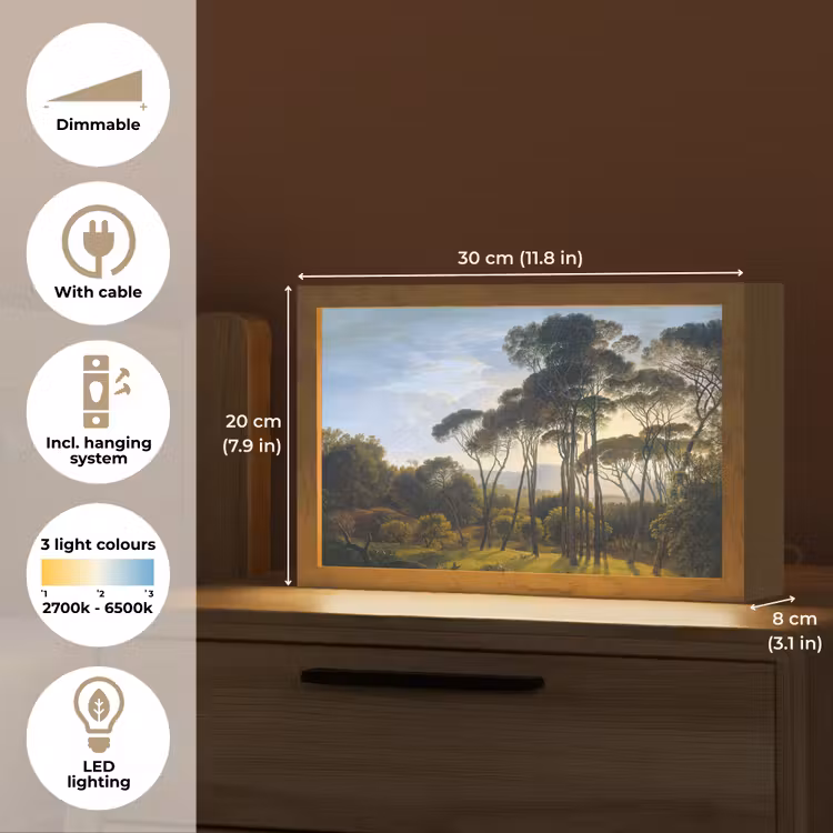 Italiaans landschap met parasoldennen - Kunst - Oude meesters Light Box met kabel (Tafellamp) klein -USP_EN