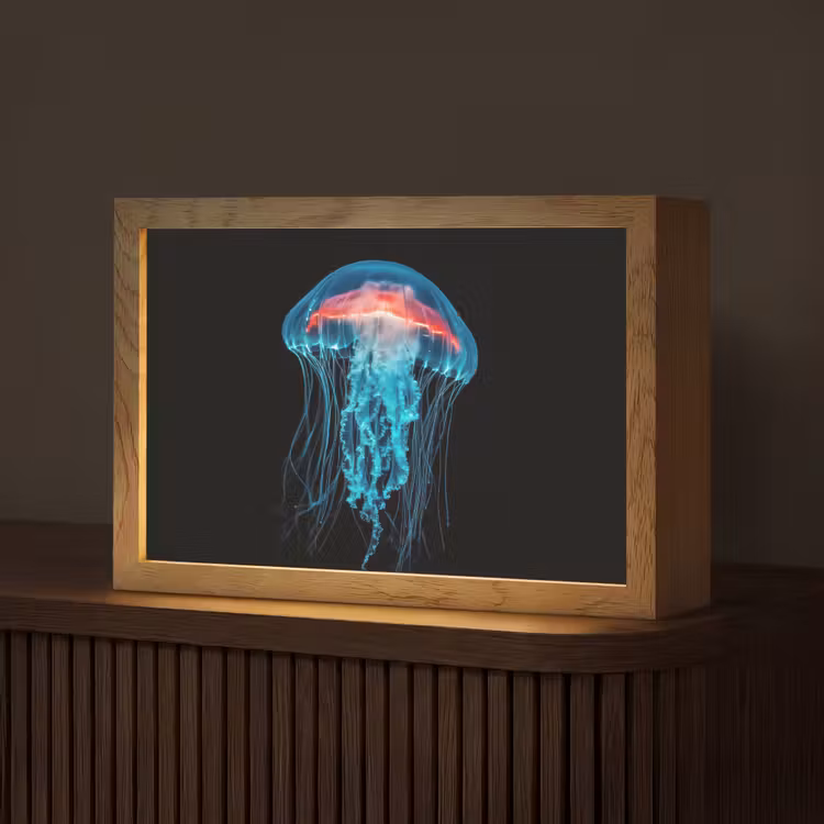 Kwal - Tentakels - Blauw - Licht Light Box met kabel (Tafellamp) klein -z3d_website