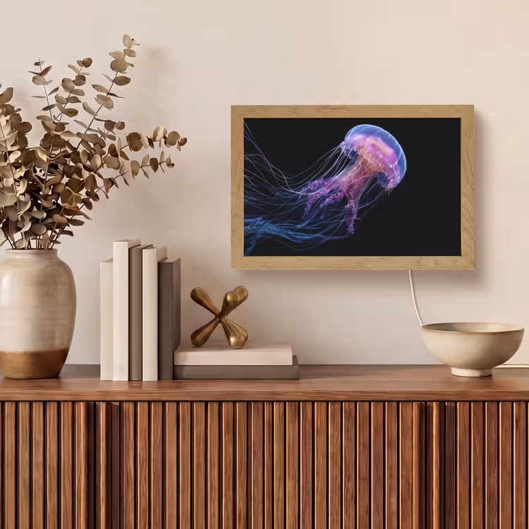 Kwal - Doorzichtig - Roze - Tentakels Light Box met kabel (Tafellamp) klein -sfeer2