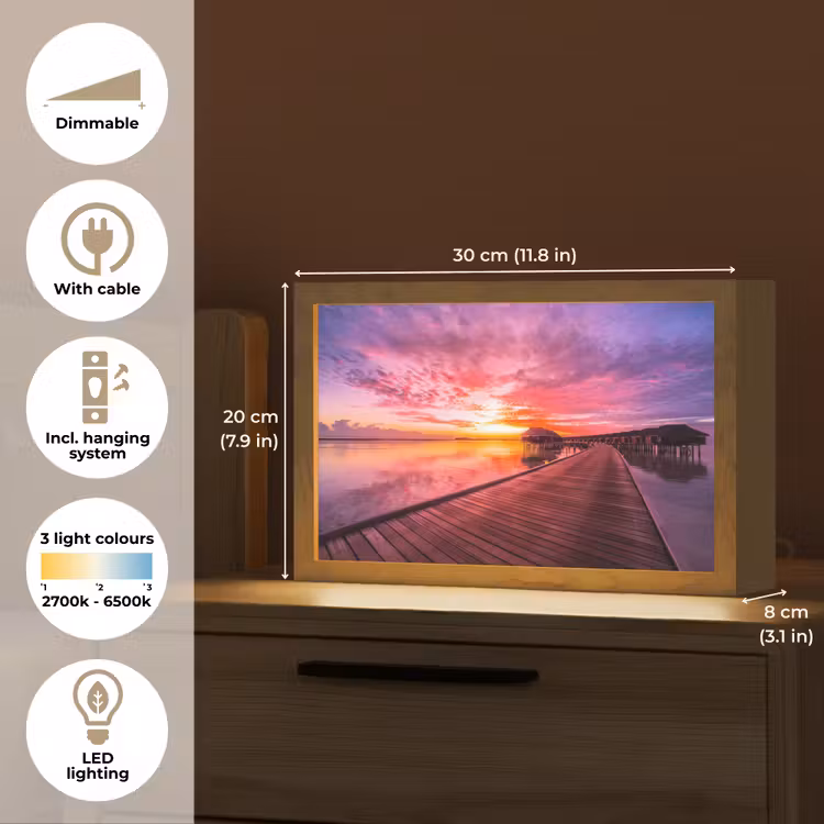 Steiger - Water - Zon - Roze - Horizon Light Box met kabel (Tafellamp) klein -USP_EN