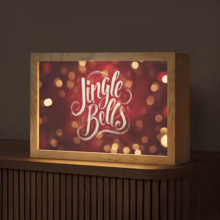 Jingle - Bells - Kerst - Rood Light Box met kabel (Tafellamp) klein -z3d_website