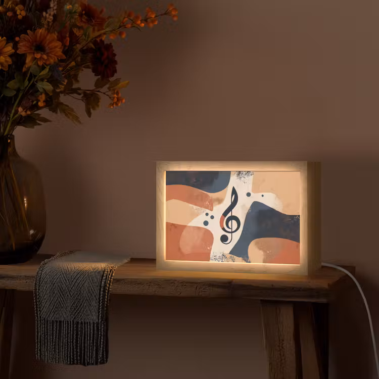 Sleutel - G - Abstract - Beige Light Box met kabel (Tafellamp) klein -sfeer4
