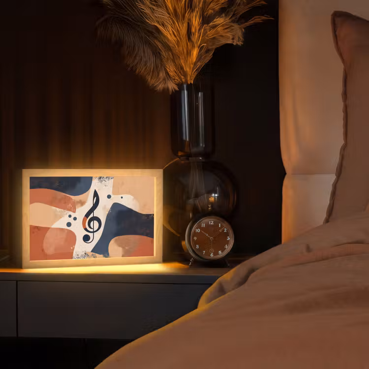 Sleutel - G - Abstract - Beige Light Box met kabel (Tafellamp) klein -sfeer1