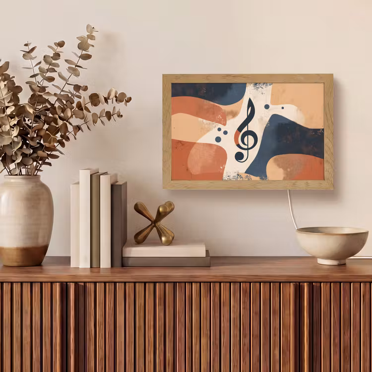 Sleutel - G - Abstract - Beige Light Box met kabel (Tafellamp) klein -sfeer2