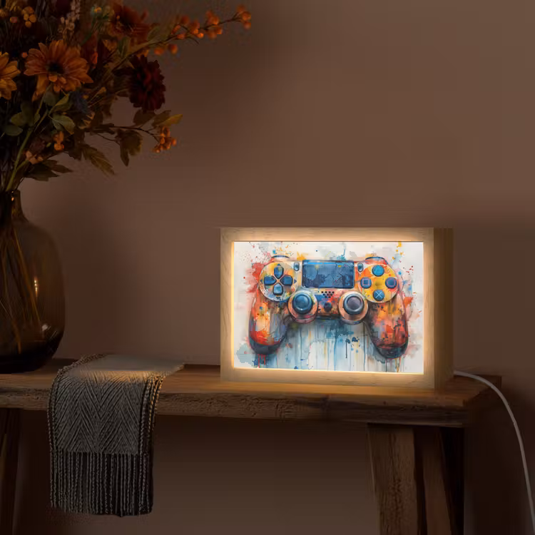 Kinder- en tiener kamer - Gaming - Game controller Light Box met kabel (Tafellamp) klein -sfeer4