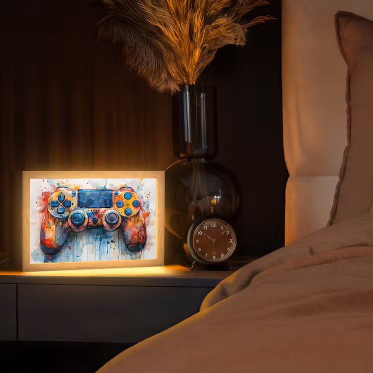 Kinder- en tiener kamer - Gaming - Game controller Light Box met kabel (Tafellamp) klein -sfeer1