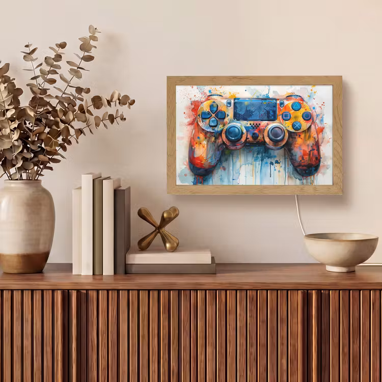 Kinder- en tiener kamer - Gaming - Game controller Light Box met kabel (Tafellamp) klein -sfeer2