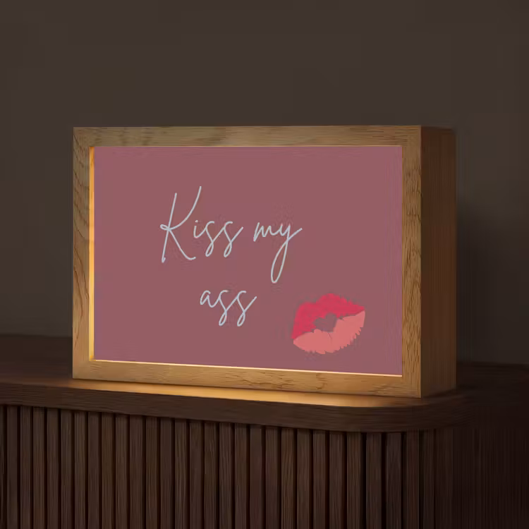 Kiss my ass - Lip - Bordeaux Light Box met kabel (Tafellamp) klein -z3d_website