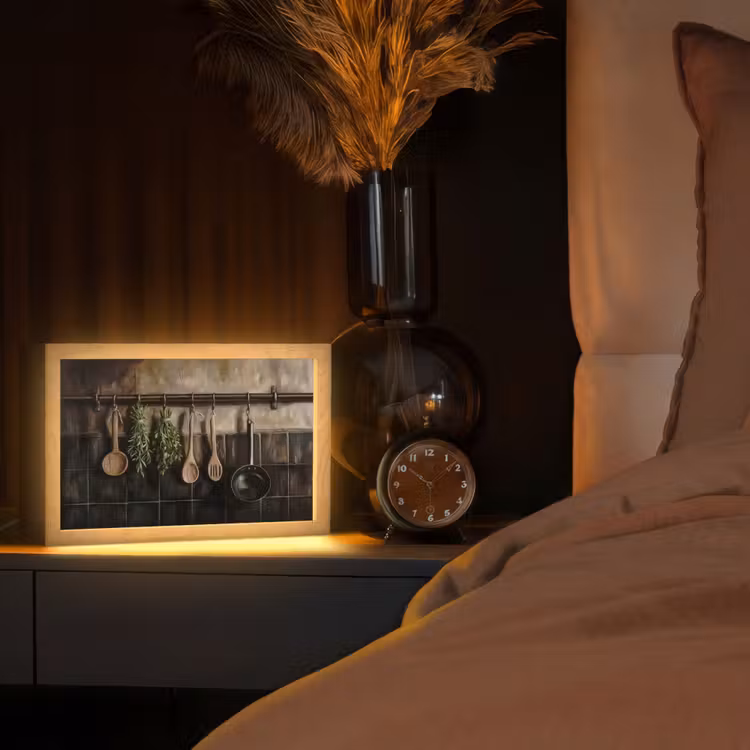 Keukengerei - Rustiek - Tegels - Kruiden Light Box met kabel (Tafellamp) klein -sfeer1