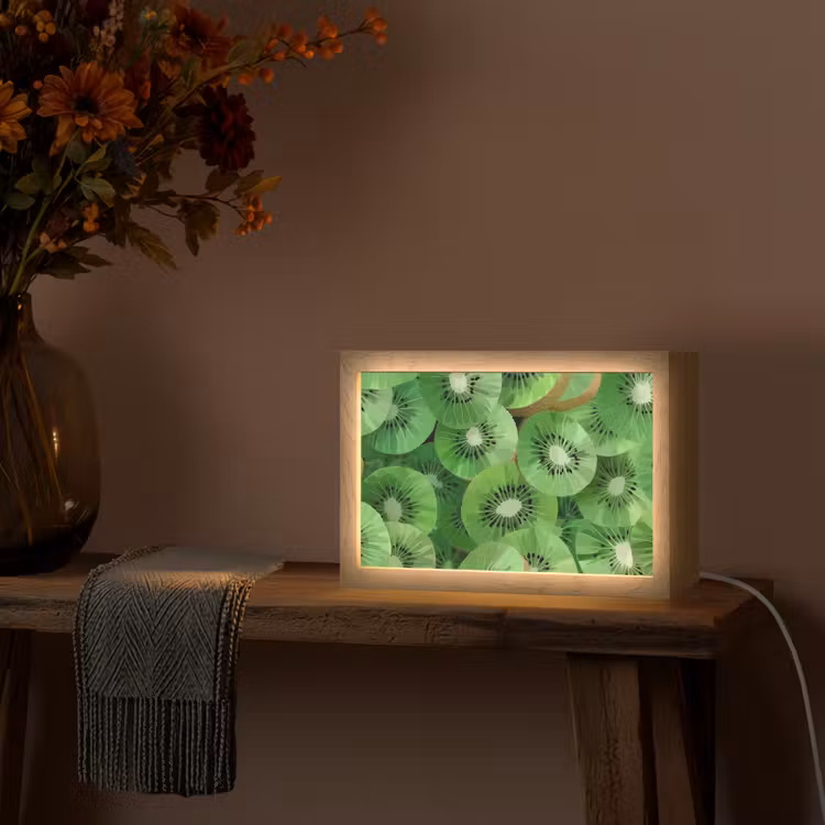 Kiwi - Groen - Pitten Light Box met kabel (Tafellamp) klein -sfeer4
