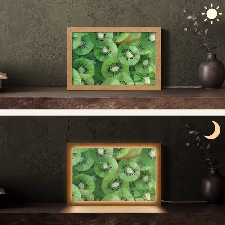 Kiwi - Groen - Pitten Light Box met kabel (Tafellamp) klein -sfeer3