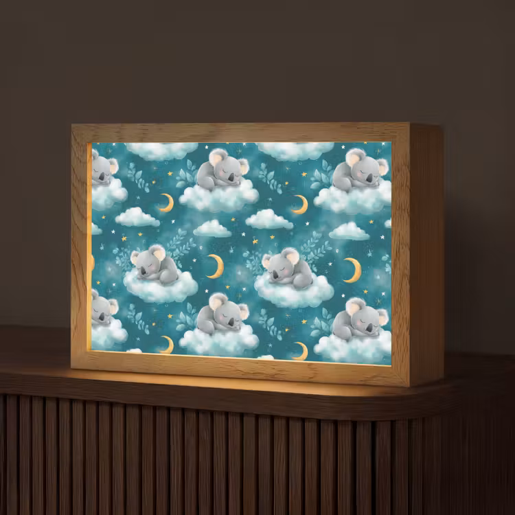 Koala's - Betoverend - Blauw Light Box met kabel (Tafellamp) klein 924 -z3d_website
